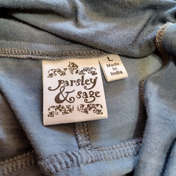 Parsley & Sage Women's Large Cowl Neck Crossover Hem Boho Long Sleeve Knit Tunic - Picture 8 of 10